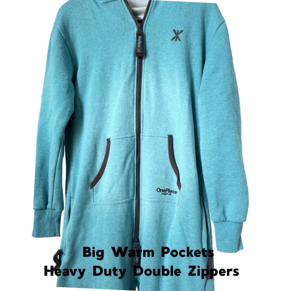 The Original Norwegian One Piece Jumpsuit Hooded Loungewear Turquoise S - Picture 5 of 6